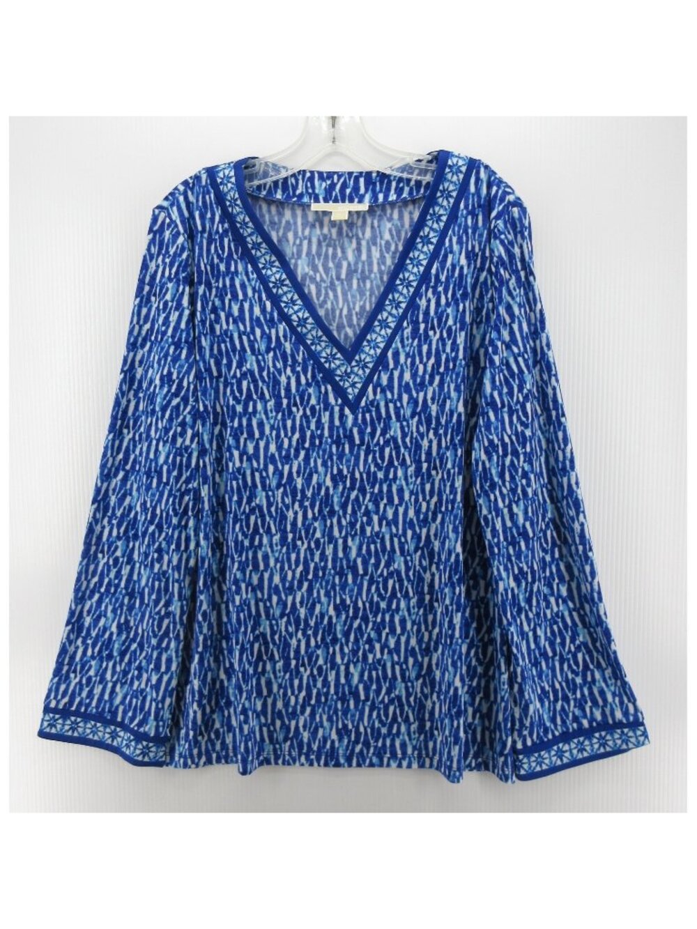 Michael Kors Top XL Blouse Abstract Geometric Summer Resortwear